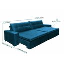 Ver imagem 2 de Sofá Retrátil e Reclinavel Oklahoma 2,22m Com Molas e Pillow no Assento Tecido Suede Azul