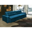 Ver imagem 1 de Sofá Retrátil e Reclinavel Oklahoma 2,22m Com Molas e Pillow no Assento Tecido Suede Azul