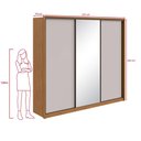 Ver imagem 5 de Guarda-roupa Casal 100% Mdf 3 Portas 6 Gavetas Vitta 2,70 Glass Amendoa/off White