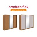 Ver imagem 4 de Guarda-roupa Casal 100% Mdf 3 Portas 6 Gavetas Vitta 2,70 Glass Amendoa/off White