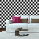 Ver imagem 4 de Papel de Parede Xadrez Branco Preto Autocolante Sala Quarto