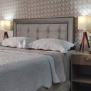 Ver imagem 1 de Cabeceira Queen Estofada Lexus Diamond Suede Bege 160 X 120 Rbl