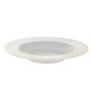 Ver imagem 4 de Kit 6 Pratos Fundos Porcelana Branco Borda Dourada Elisa 23cm Tramontina Sopas Caldos Risotos