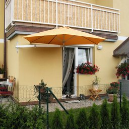 Ombrelone Parede 2,7m Estrutura Alumínio Cobertura Tecido Uv:camel/alumínio Anodizdo Branco - 5