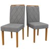 Kit 02 Cadeiras de Jantar Cecília Linho Cinza LN02 Pés Ypê - D'Rossi DRossi Lais - 1