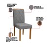 Kit 02 Cadeiras de Jantar Cecília Linho Cinza LN02 Pés Ypê - D'Rossi DRossi Lais - 5