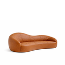 Ver imagem 6 de Sofá Star 270 Cm Orgânico Decorativo Sala Recepção Zahav:marrom Courino Sintético