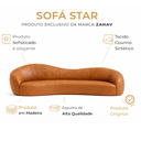 Ver imagem 3 de Sofá Star 270 Cm Orgânico Decorativo Sala Recepção Zahav:marrom Courino Sintético