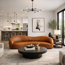 Ver imagem 2 de Sofá Star 270 Cm Orgânico Decorativo Sala Recepção Zahav:marrom Courino Sintético