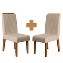 Ver imagem 1 de Cadeira Estofada Para Sala de Jantar Kit Com 2 Freijó Suede Areia Lia DJ Móveis