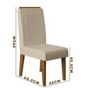 Ver imagem 4 de Cadeira Estofada Para Sala de Jantar Kit Com 2 Freijó Suede Areia Lia DJ Móveis