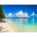 Ver imagem 2 de Papel De Parede Praia Mar Céu Azul Nuvens 3D Npr187
