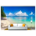 Ver imagem 1 de Papel De Parede Praia Mar Céu Azul Nuvens 3D Npr187