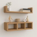 Ver imagem 3 de Kit Nichos de Parede Madeira Mdf Moderno Prateleira Organizadora Sala e Escritório - Amadeirado