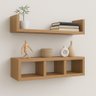 Kit Nichos de Parede Madeira Mdf Moderno Prateleira Organizadora Sala e Escritório - Amadeirado - 3