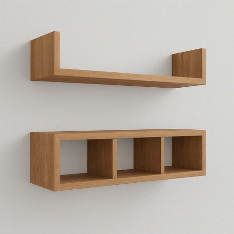 Kit Nichos de Parede Madeira Mdf Moderno Prateleira Organizadora Sala e Escritório - Amadeirado