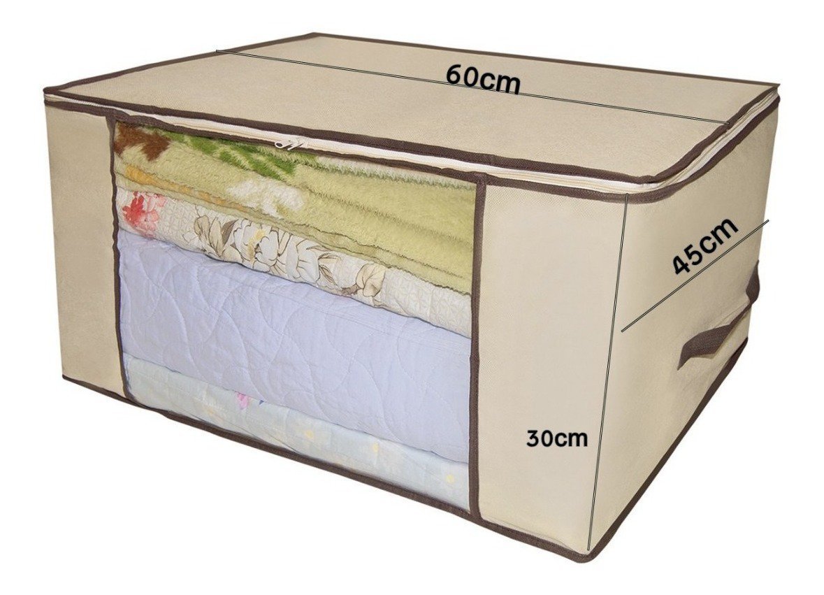 5 Caixa Organizadora Cobertor Edredon Lençol Toalhas Casaco - 4