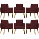 Ver imagem 1 de Kit 6 Poltronas Decorativas para Sala Mari Suede