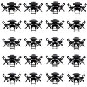 Ver imagem 1 de Kit 20 Jogos de Mesa Dobravel com 4 Cadeiras Tampo Redondo 70x70 Preto - Preto
