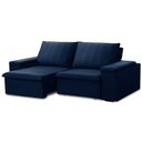 Ver imagem 2 de Sofá 3 Lugares Retrátil Reclinável para Sala 205cm Malfati F04 Veludo Azul - Lyam Decor