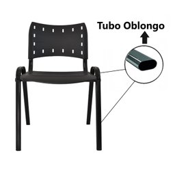 Kit com 4 Cadeiras Iso para Escola Escritório Comércio Preta Base Preta Ecomhome - 7