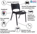 Ver mais imagens de Kit com 4 Cadeiras Iso para Escola Escritório Comércio Preta Base Preta Ecomhome