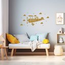 Ver imagem 3 de Adesivo de Parede Avião Piloto Nuvens e Estrelas Decoração Quarto Menino Kanto Store Dourado