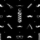 Ver imagem 5 de Papel de Parede Preto Cabeleireiro Retro Autocolante Lavável