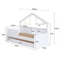 Ver imagem 6 de Cama Infantil Moldura Casinha com Colchões 0,88 x 1,88 Inclusos com Cama Auxiliar Branco