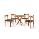 Ver imagem 3 de Conjunto de Sala de Jantar Mesa 108 cm com 4 Cadeiras Aurora Marrom/Preto