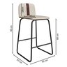 Conjunto 2 Banquetas Alta Decorativa Fixa Base em Aço Cozinha Bancada Vegas - 6