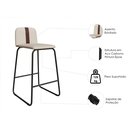 Ver imagem 2 de Conjunto 2 Banquetas Alta Decorativa Fixa Base em Aço Cozinha Bancada Vegas