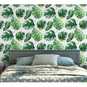 Papel De Parede Lavável Tropical Floral Claro