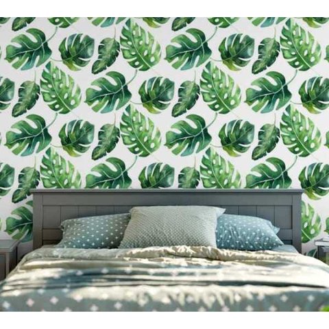 Papel De Parede Lavável Tropical Floral Claro