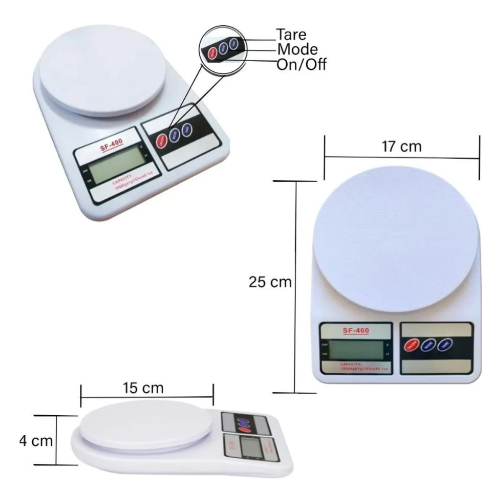 Balança Cozinha Digital 10kg Alta Precisão Dieta e Nutrição - 4