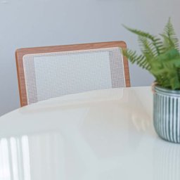 Kit Mesa de Jantar Redonda 4 Cadeiras Enconto Tela 100% Mdf Branco Dalla Costa - 3