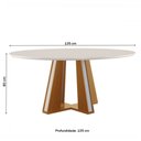 Ver imagem 2 de Mesa de Madeira Madri Redonda 135cm com Vidro Cinamomo/off White 14933 - Lj Móveis