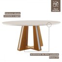 Ver imagem 4 de Mesa de Madeira Madri Redonda 135cm com Vidro Cinamomo/off White 14933 - Lj Móveis