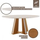 Ver imagem 3 de Mesa de Madeira Madri Redonda 135cm com Vidro Cinamomo/off White 14933 - Lj Móveis