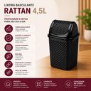 Ver imagem 7 de Lixeira Rattan 4,5 Litros com Tampa Basculante Cesto de Lixo para Banheiro Lavabo Quarto e Pia