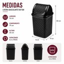 Ver mais imagens de Lixeira Rattan 4,5 Litros com Tampa Basculante Cesto de Lixo para Banheiro Lavabo Quarto e Pia