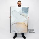 Ver imagem 2 de Quadro Decorativo em Canvas Abstrato Mármore Gold Blue TaColado Moldura Flutuante 4,5cm Freijó 120 x