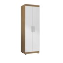 Ver imagem 3 de Armário Multiuso Órion 2 Portas 5 Prateleiras MDP 60cm Amêndoa Branco