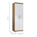 Ver imagem 2 de Armário Multiuso Órion 2 Portas 5 Prateleiras MDP 60cm Amêndoa Branco