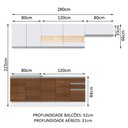 Ver imagem 4 de Armário de Cozinha Completa 280cm Branco/Rustic/Branco Marcela Madesa 03
