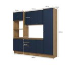 Ver imagem 3 de Cozinha Compacta Celeste Kappesberg 100% Mdf Nogueira/azul 240cm