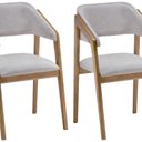 Ver imagem 6 de Conjunto 2 Cadeiras para Sala de Jantar Safira Marrom/Amêndoa/Cinza