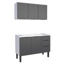 Ver imagem 1 de Cozinha Completa Gabinete Para Pia 120cm e Armário Aéreo Jupter Cozimax Preto
