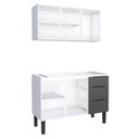 Ver imagem 2 de Cozinha Completa Gabinete Para Pia 120cm e Armário Aéreo Jupter Cozimax Preto