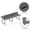 Ver mais imagens de Escrivaninha Plataforma 4 Lugares Aço 200x120cm Corporativa Light Cinza/Grafito